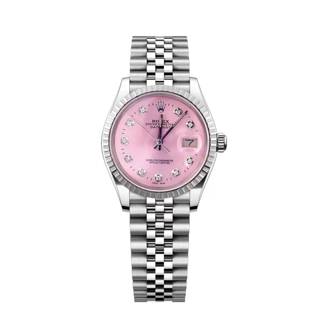 99新 Rolex/劳力士 日志69174/26mm/狗牙圈后钻/粉盘钢带/单表