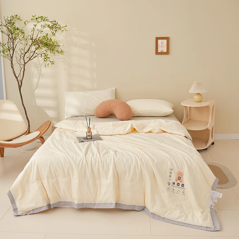 夏凉被薄款热款冰豆豆夏被大豆纤维凉感夏被学生宿舍单人空调被