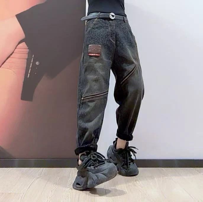 YY欧货潮牌冬款加绒牛仔裤子55531