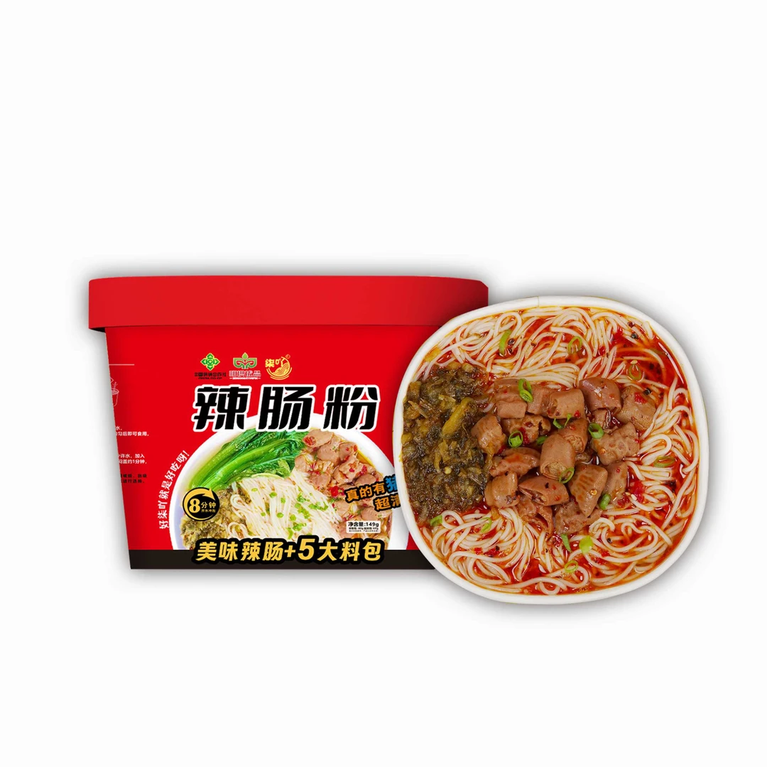 柒吖辣肠粉149g*6桶开水冲泡速食米粉方面米粉宿舍夜宵免煮速食