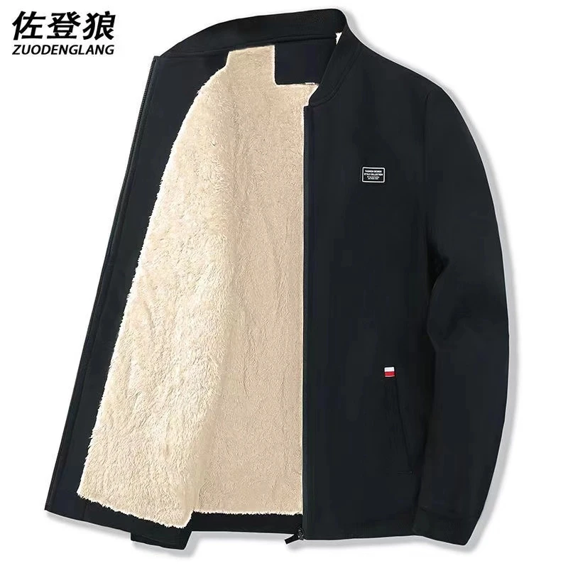 秋冬季加绒加厚外套男保暖夹克青年棉衣韩版修身休闲加棉棒球服男