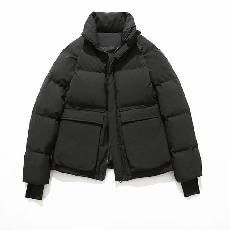 羽绒服男2022年新款短款爆款休闲立领青年情侣白鸭绒工装潮牌外套