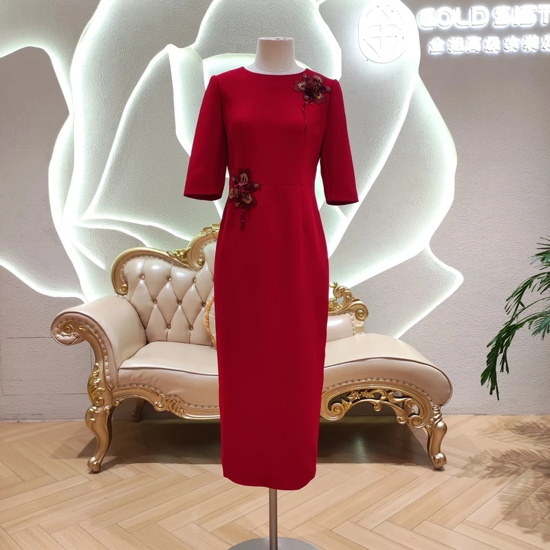 【金姐高定喜服】“百年好合”喜婆婆喜妈妈高端婚礼高贵礼服8551