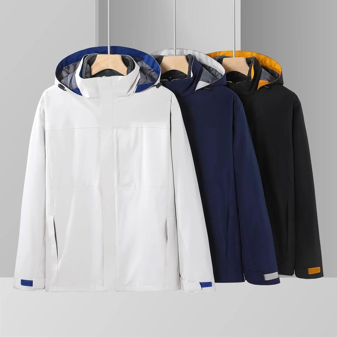 情侣新款户外男潮流 冲锋衣时尚户外防水保暖三合一防风男士春秋