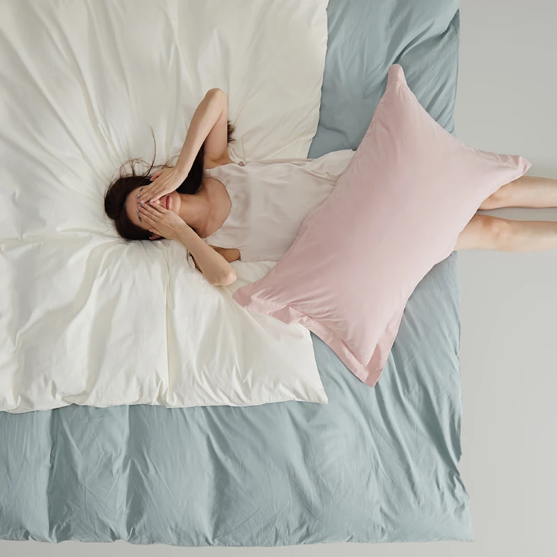 莉姐-轻奢简约纯色酒店加厚磨毛被套单件全棉纯棉单人双人床被罩
