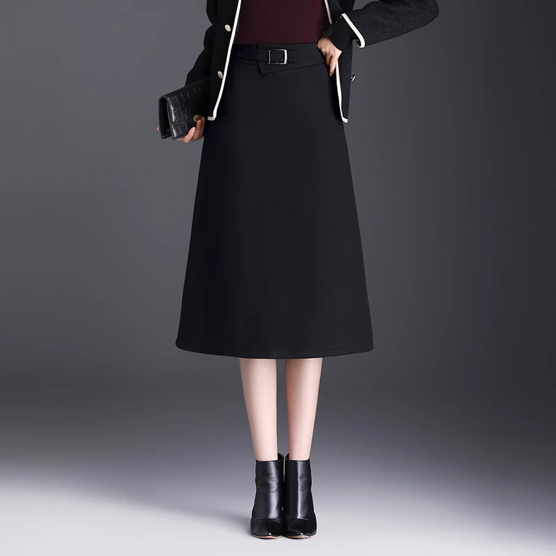 气质显瘦半身裙秋冬季2024新款高腰a字裙中长时尚通勤职业休闲裙