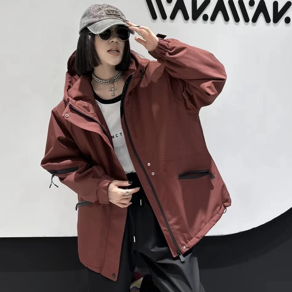 秋冬季棉服女冲锋衣连帽宽松大码胖妹妹遮肉显瘦保暖二棉上衣外套