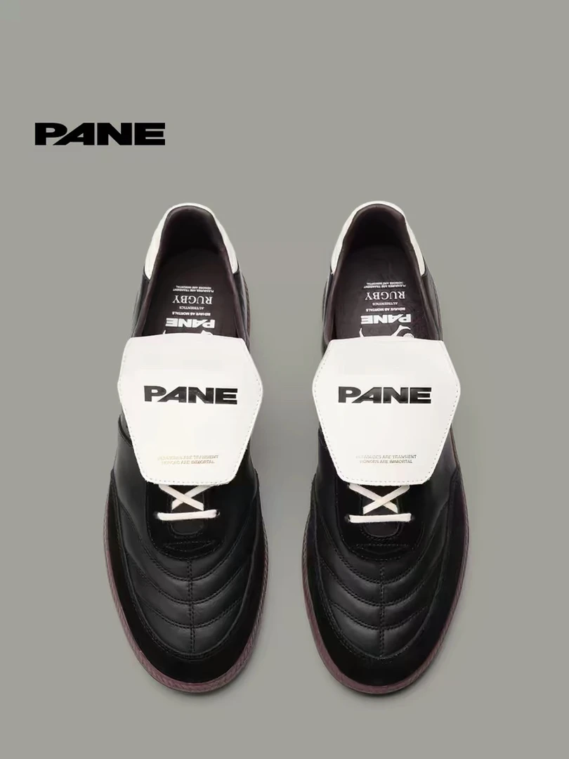 PANE拉格比系列 PN5153渡鸦休闲复古运动翻盖德训鞋子黑色男女