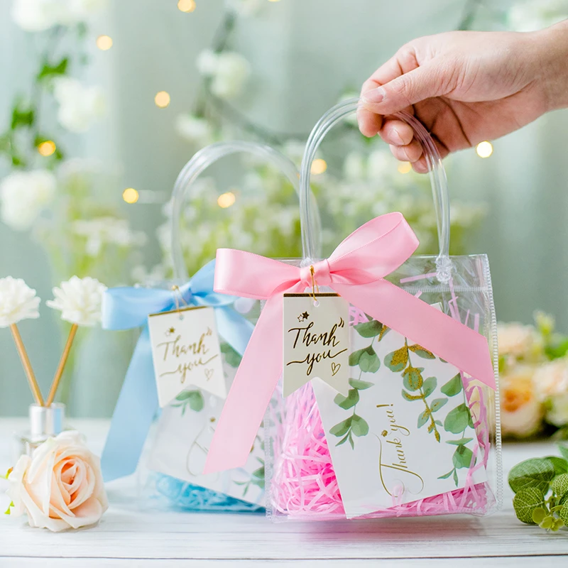 节日闺蜜朋友手提透明小礼品包装袋高级感儿童生日伴手礼袋
