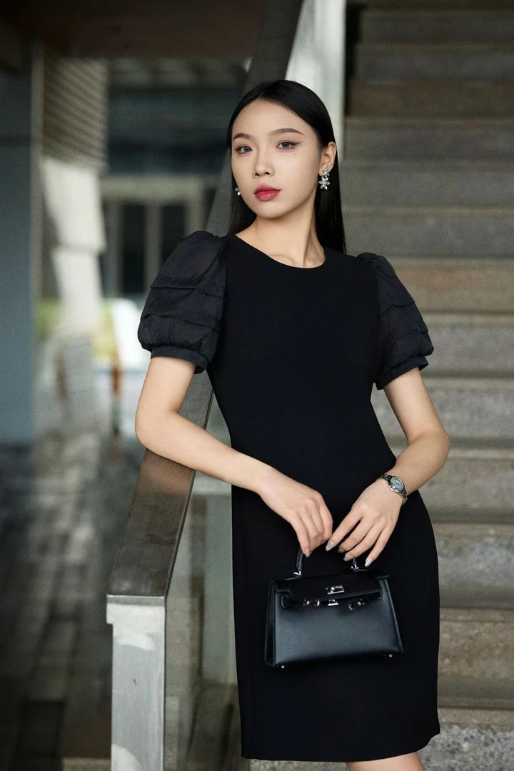 允硕万能小黑裙 瘦身凉爽面料不起皱易打理566389