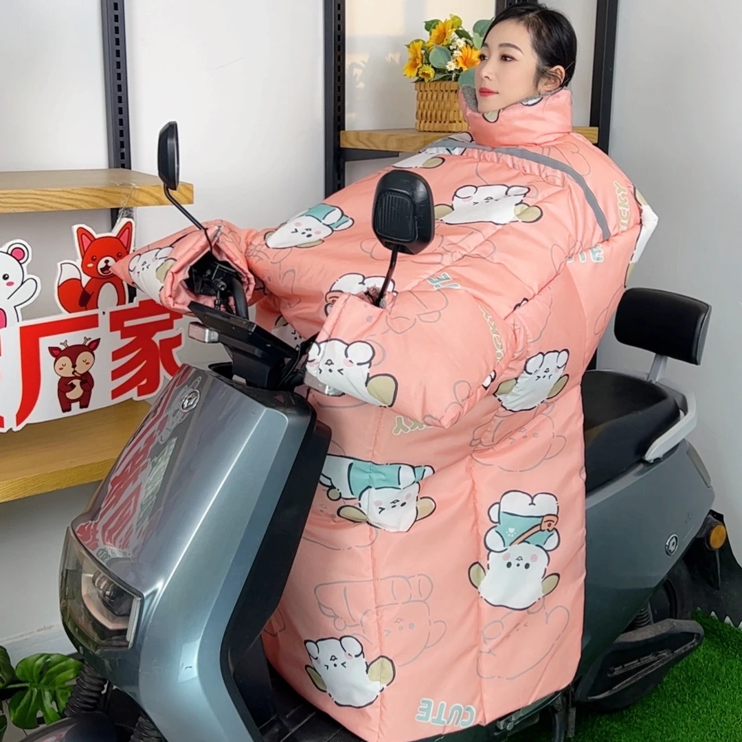 夜间反光【加长护脖+加大护肩】电动车挡风被加厚加绒防雨水秋冬季