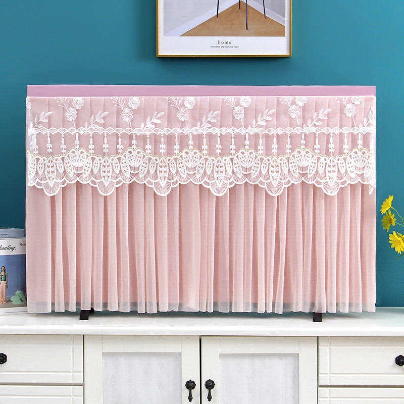 AA液晶电视防尘罩电视机罩开机不取盖布挂式电视机套蕾丝座式挂式