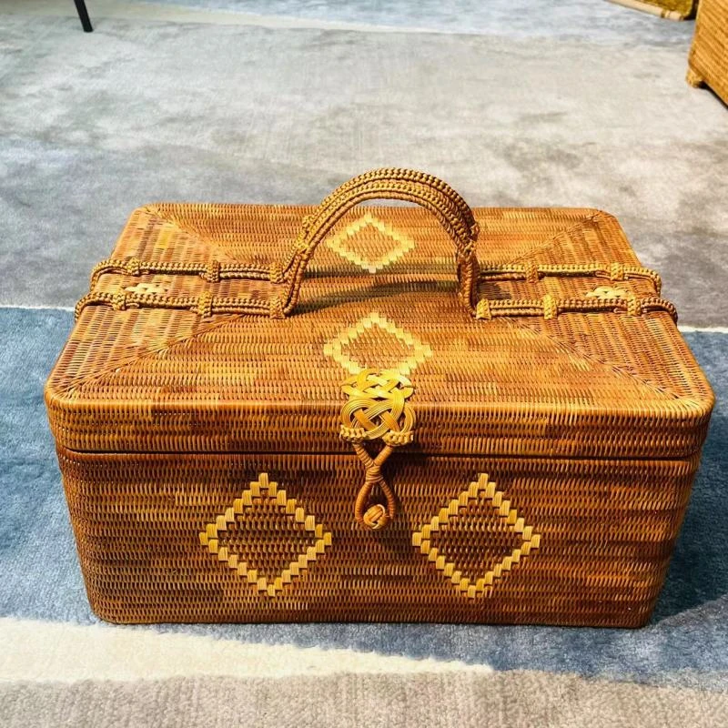 TB131精编圆边蝴蝶结茶具收纳盒（带把手）尺寸：39*28*28cm