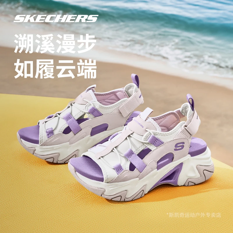 斯凯奇夏季新款女子机甲三代时尚运动休闲凉鞋机能感设计鞋119874