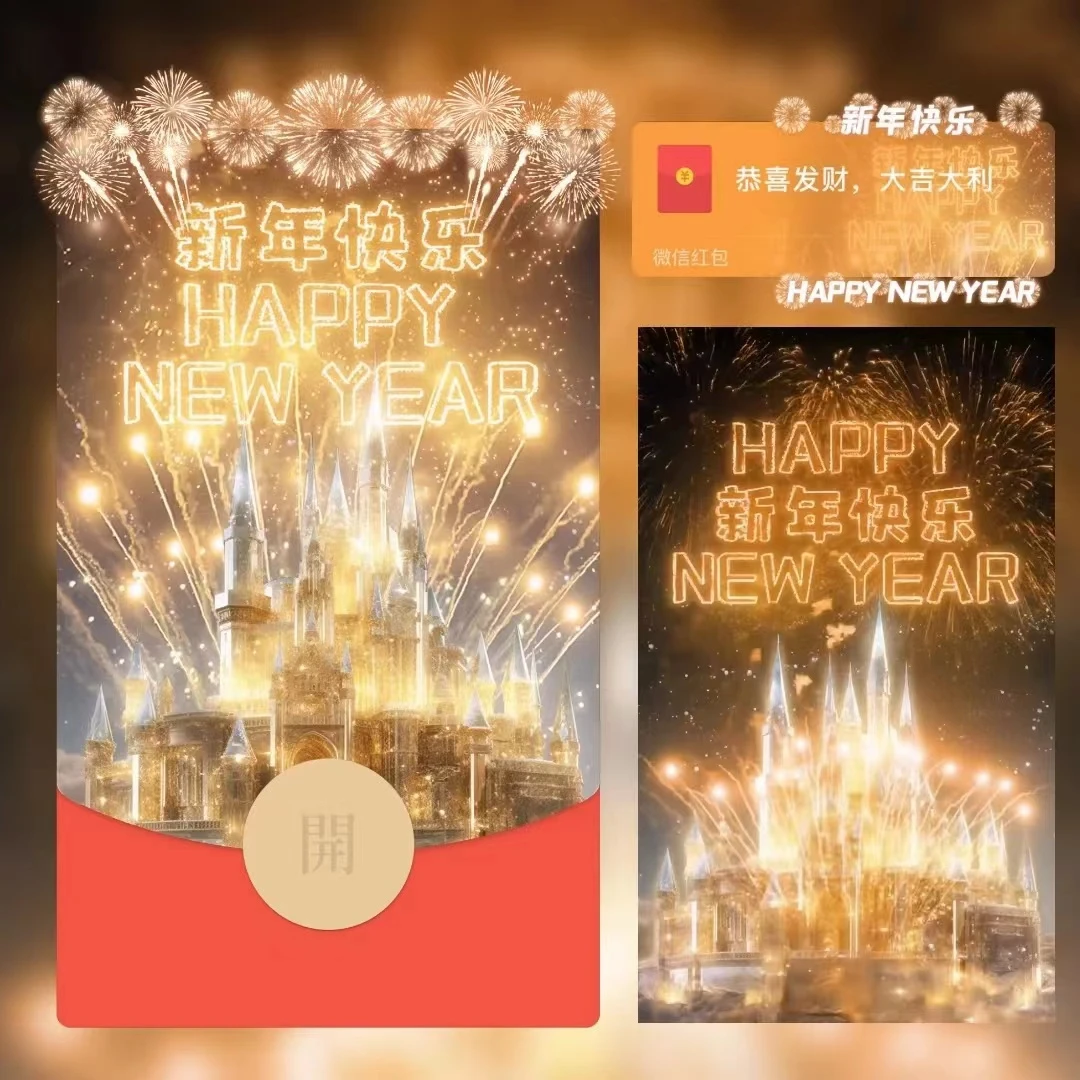 微信红包2024新年红包龙年烟花爱情浪漫态红包封面设计网红爆款