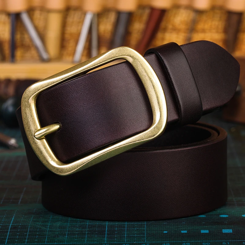 头层牛皮腰带男士中年真皮时尚年轻人无夹层复古休闲牛仔裤皮带男