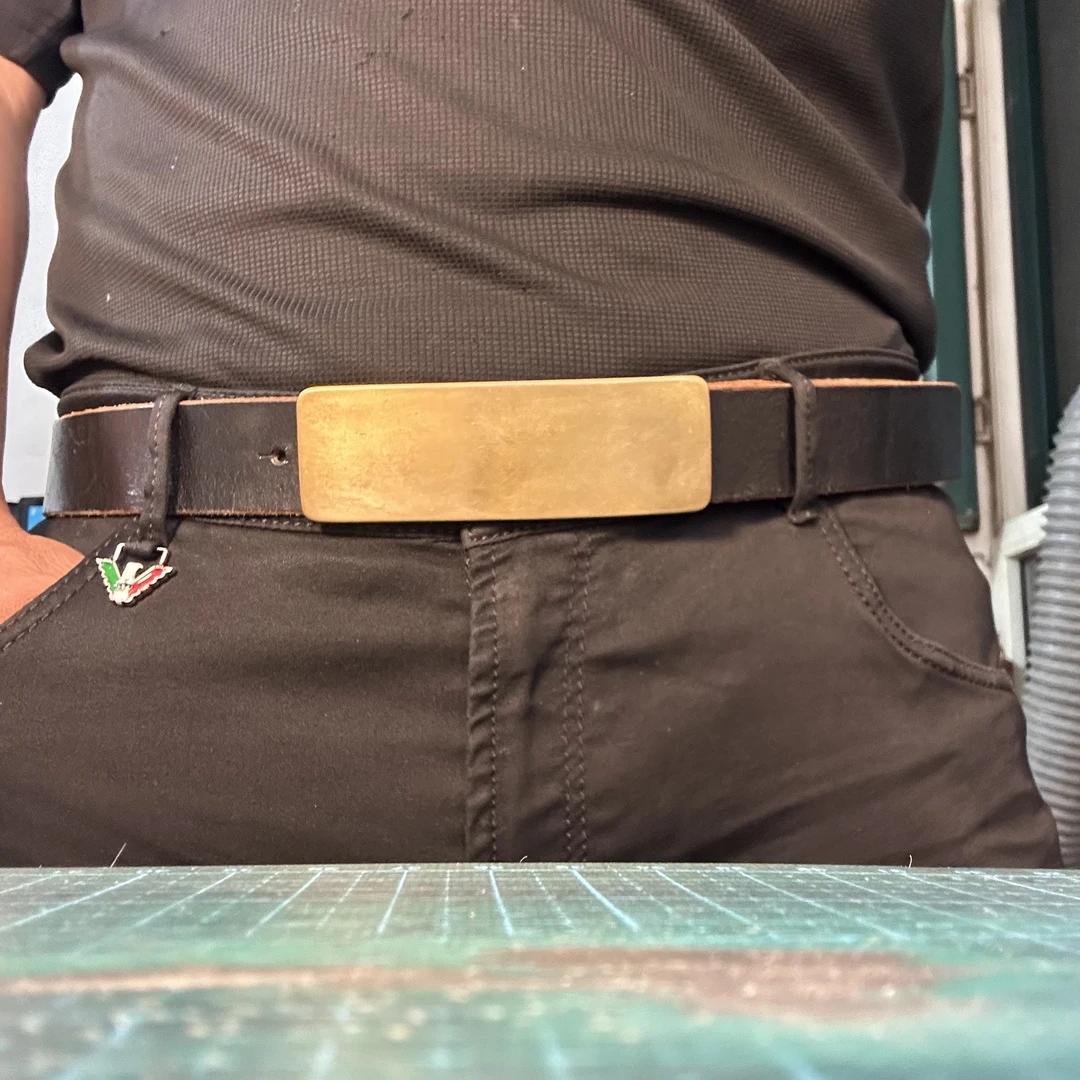 皮匠李同款 手工锻打皮带扣12X4厘米搭配3.5宽度腰带