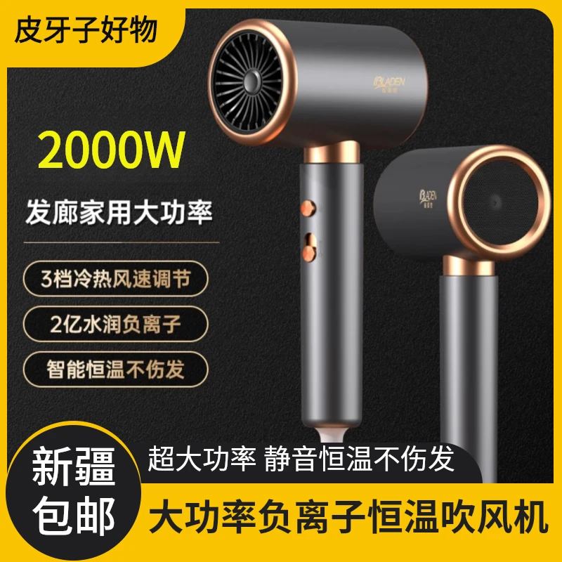 新疆包邮布莱登网红新款蓝光大功率电吹风高档负离子家用吹风机
