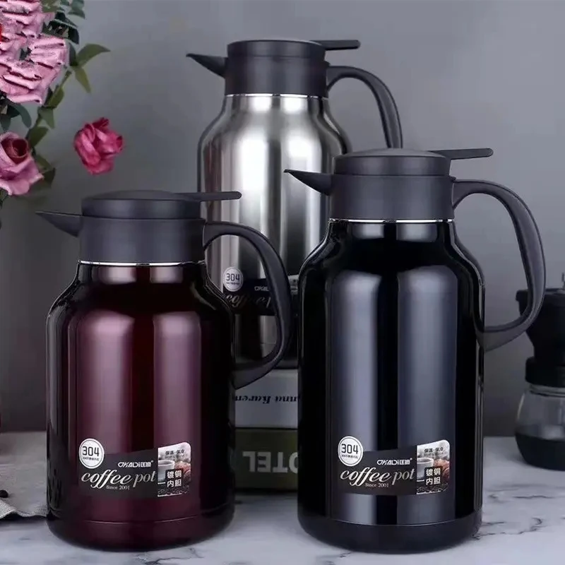 新疆包邮匡迪真空保温壶咖啡壶超大容量超长保温家用便携保温壶