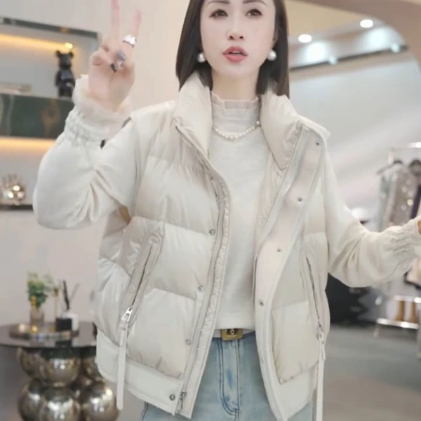 欧货高级感轻奢气质时尚马甲背心女2024秋冬保暖轻薄短款马夹外套