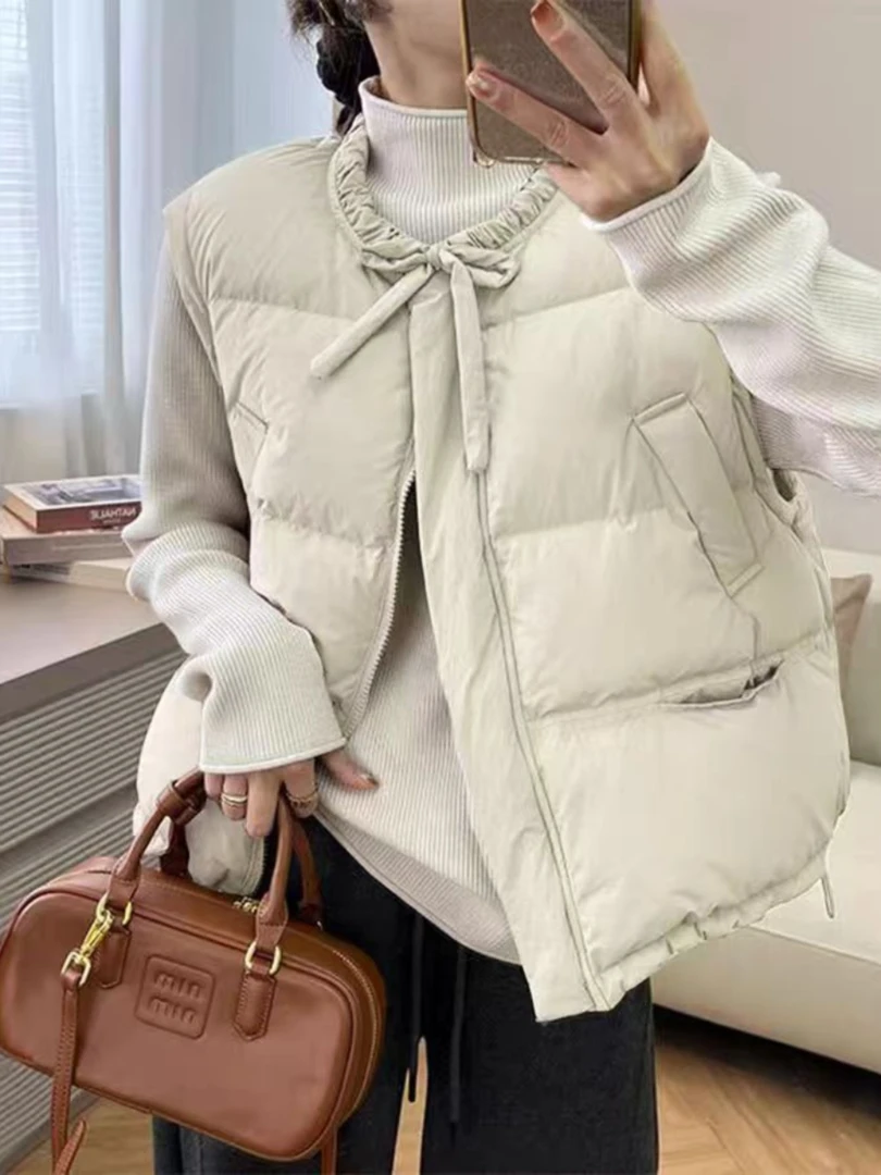 轻薄洋气马甲女短款2024秋冬新款韩系时尚保暖设计感背心坎肩外穿