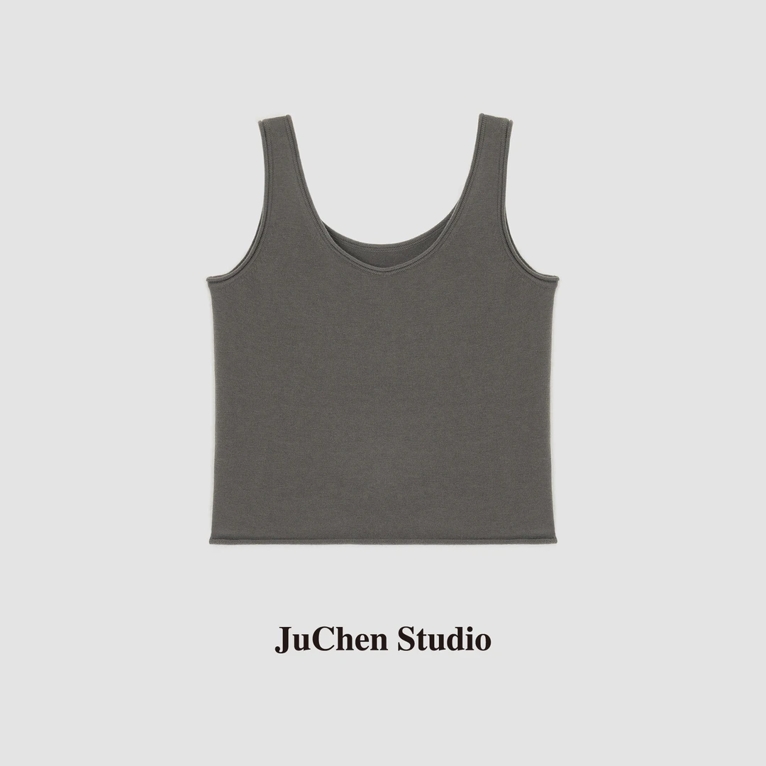 黑标线“松弛秋游”美丽诺羊毛绷缝保暖针织背心FW165YH-57