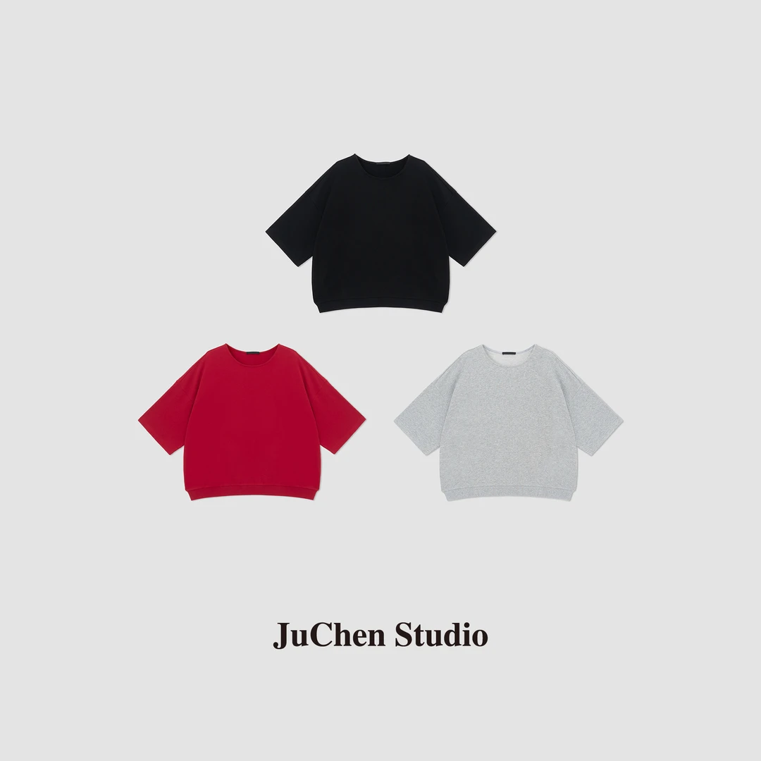 摆脱束缚 R0W系大T重磅线圈棉立体感落肩短箱型中袖T恤FW103188