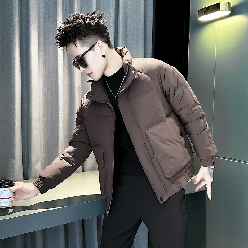 高级感立领棉衣外套男士冬季加厚短款棉服2024新款潮牌痞帅棉袄子