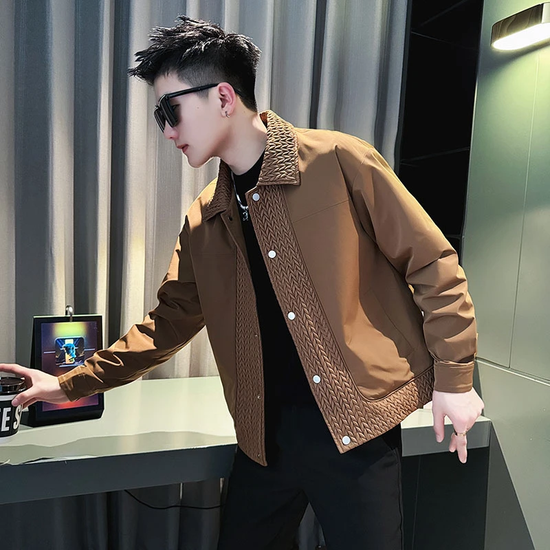 潮牌痞帅翻领夹克男士春秋季休闲短款外套2025新款高级感男装上衣