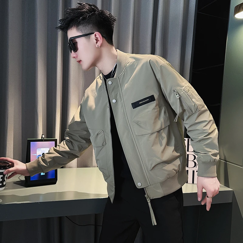 潮牌美式棒球服外套男款春秋季男装短款夹克2025新款潮流爆款上衣