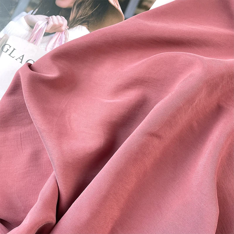 布艺岛 复古烟粉色雾面夏季透气铜氨丝面料 衬衫连衣裙汉服布料
