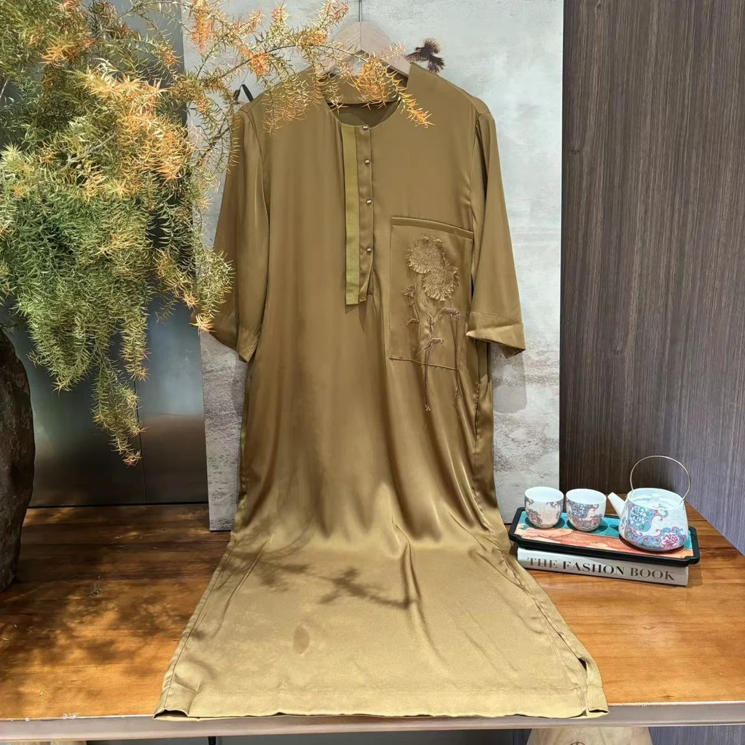 VV&AA 流金铄石 时尚气质复古国风直身连衣裙 SX2980