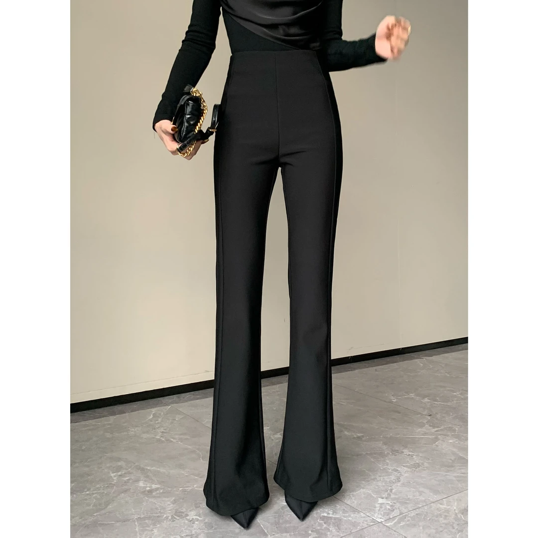 YAS 显瘦高腰休闲加绒超模裤 JC10KZXL331