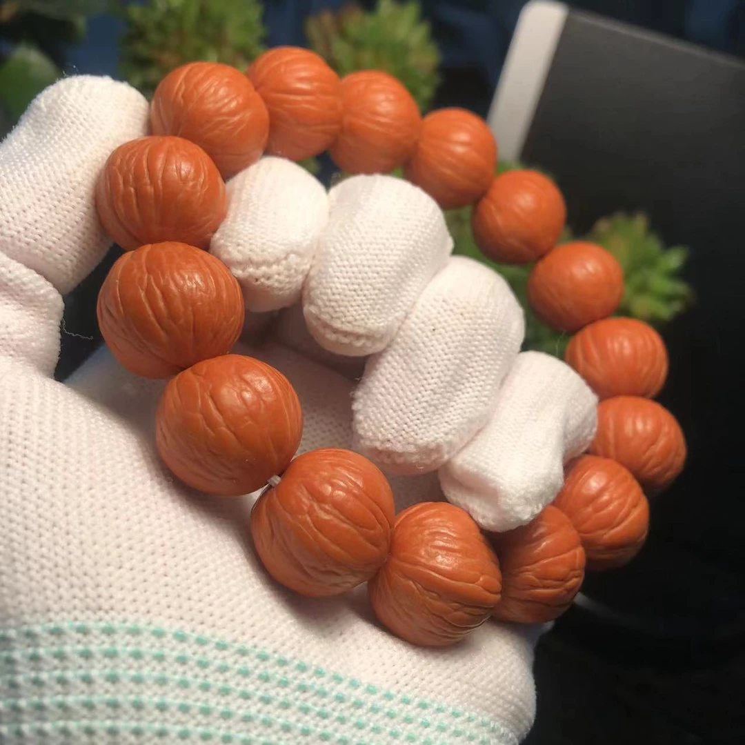 精品矮桩精挑聚宝盆猴头核桃手串！尺寸17左右文玩好物