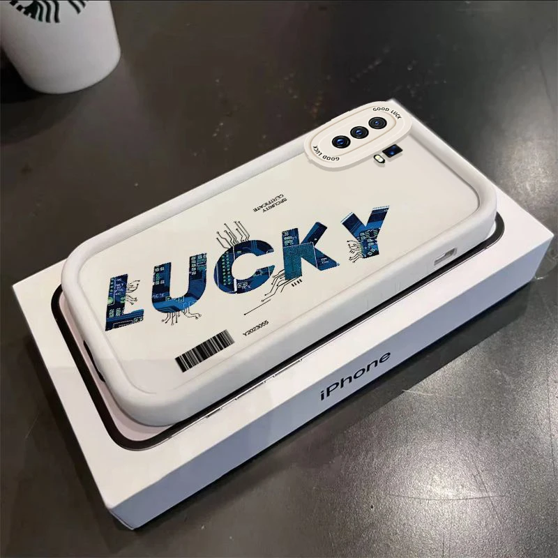 适用vivoX30Pro手机壳v1938t全包高级彩绘防摔个性创意潮电路LUCK