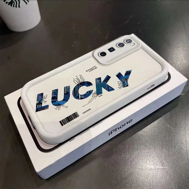 适用华为nova7Pro手机壳JER-AN10全包个性防摔创意女款男电路LUCK