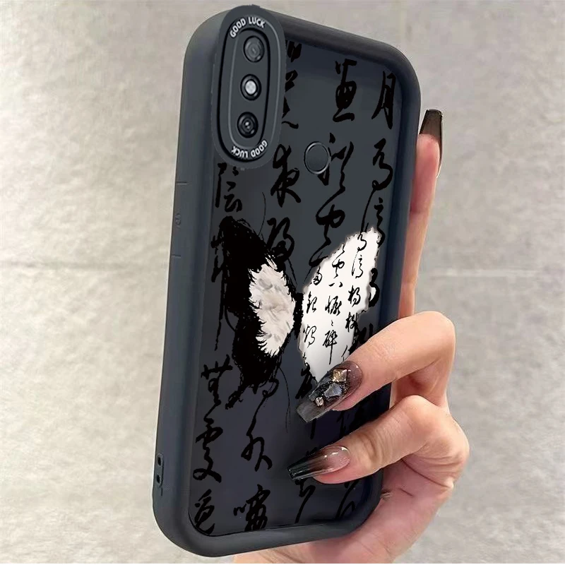 适用华为畅享20E手机壳MLD-AL10彩绘高级女款创意个性潮书法蝴蝶