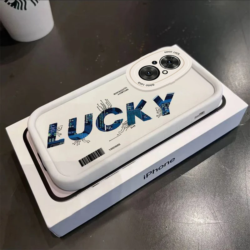 适用荣耀50SE手机壳JLH-AN00女款高级个性彩绘创意全包潮电路LUCK