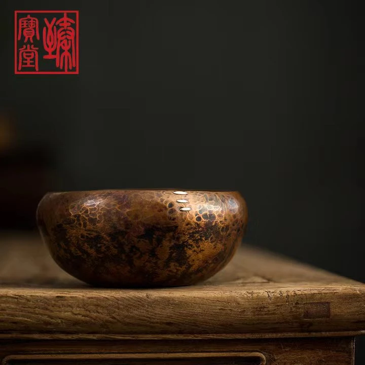 臻宝堂纯铜建水 水洗 茶渣缸 纯手工大容量家用