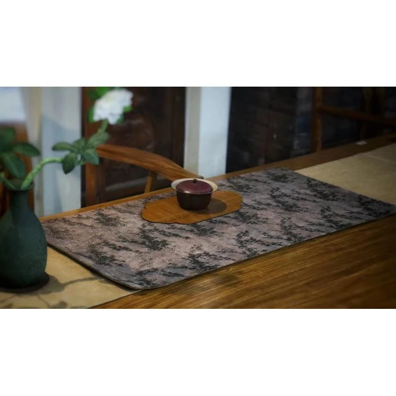 香云纱百分百真丝花萝冰梅茶席桌旗