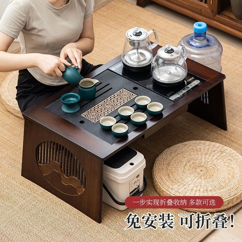 小茶几榻榻米矮茶桌家用茶台阳台卧室坐地炕桌烧水壶一体茶盘茶具