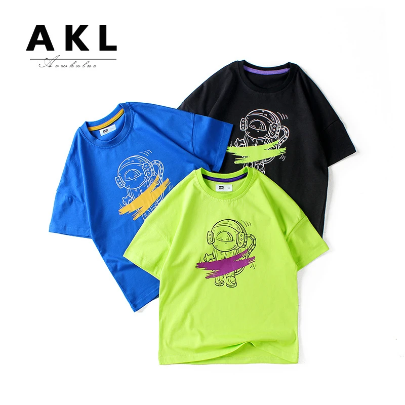 童T恤夏季韩版新款儿童短袖 中大童纯棉卡通潮款上衣男童短袖