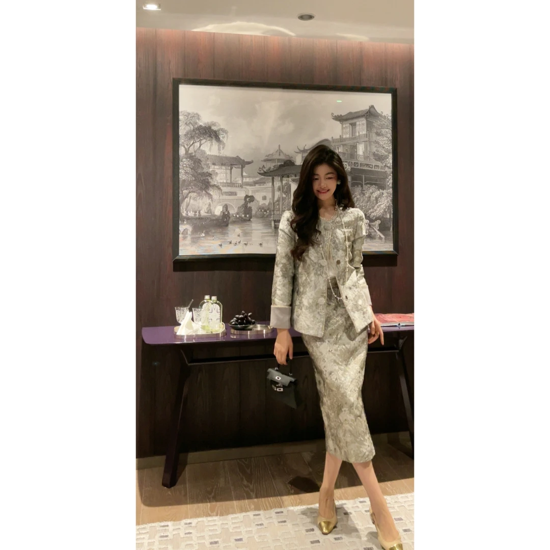 【N·COU】24春新款【春江花月夜】贵气重工绣珠外套&半裙-DY51001汉服