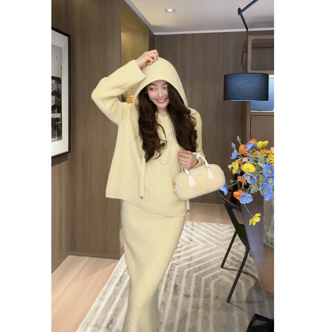 【N·COU】24秋新款【盼星河】闪闪亮片针织套装DY22038-1