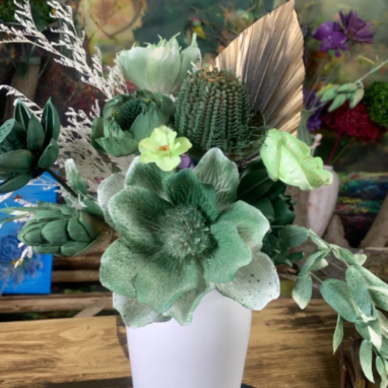 永生花干花家庭装饰花束带花瓶