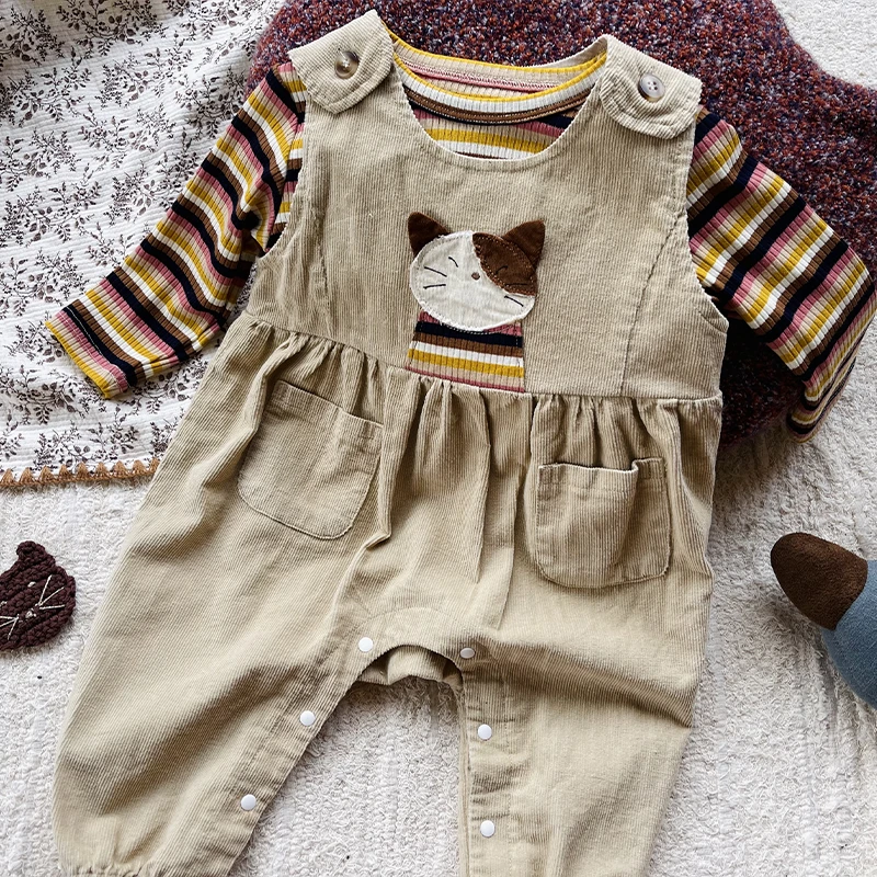 A-3 2024小猫彩条背带套装wz33076