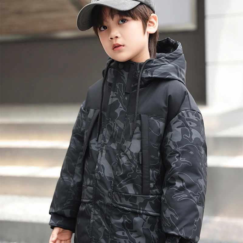 男童羽绒服儿童中长款中大童2023新款洋气男大童冬季巴拉反季男款