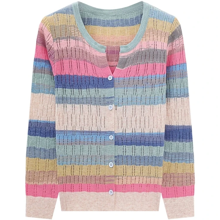 001--200条纹撞色圆领时尚百搭拼色秋冬长袖