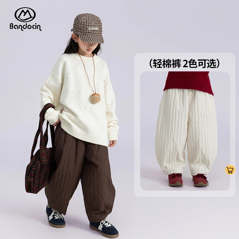 BANDOCIN/半度闲冬季新款【城市户外】休闲宽松阔腿外穿保暖轻棉裤