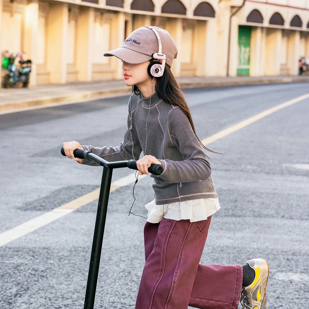 BANDOCIN/半度闲女童冬季城市户外日常百搭保暖时尚秋冬打底衫T恤